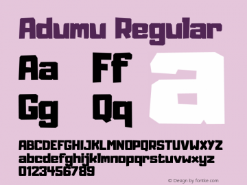 Adumu Version 4.000 Font Sample