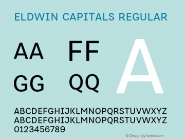 Eldwin-CapitalsRegular Version 1.001;PS 001.001;hotconv 1.0.88;makeotf.lib2.5.64775图片样张