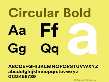 Circular Bold Version 1.001 Font Sample