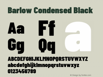 Barlow Condensed Black Version 1.203 Font Sample