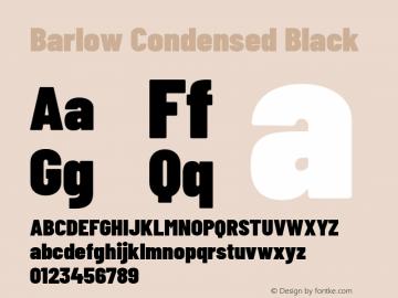 Barlow Condensed Black Version 1.203 Font Sample