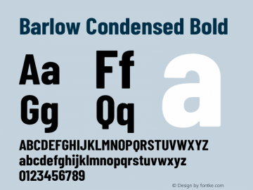 Barlow Condensed Bold Version 1.203;PS 001.203;hotconv 1.0.88;makeotf.lib2.5.64775 Font Sample