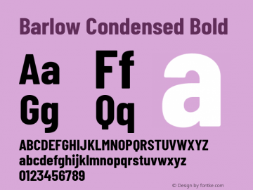 Barlow Condensed Bold Version 1.203 Font Sample