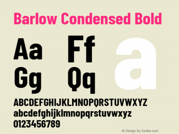 Barlow Condensed Bold Version 1.203 Font Sample