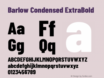 Barlow Condensed ExtraBold Version 1.203;PS 001.203;hotconv 1.0.88;makeotf.lib2.5.64775 Font Sample