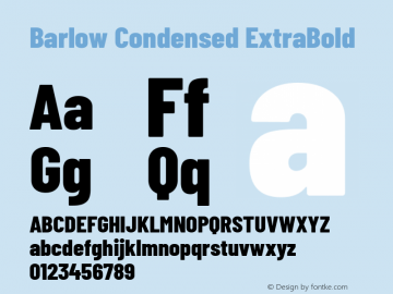 Barlow Condensed ExtraBold Version 1.203 Font Sample