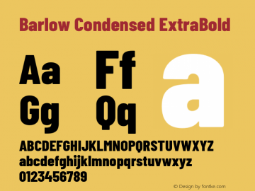 Barlow Condensed ExtraBold Version 1.203 Font Sample
