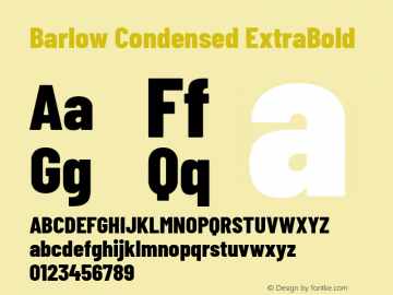 Barlow Condensed ExtraBold Version 1.203 Font Sample