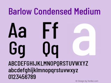 Barlow Condensed Medium Version 1.203 Font Sample