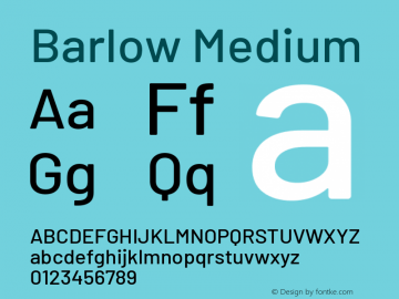 Barlow Medium Version 1.203 Font Sample