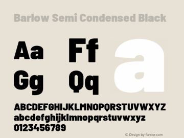 Barlow Semi Condensed Black Version 1.203 Font Sample