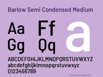 Barlow Semi Condensed Medium Version 1.203;PS 001.203;hotconv 1.0.88;makeotf.lib2.5.64775 Font Sample