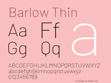 Barlow Thin Version 1.203图片样张