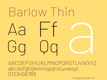 Barlow Thin Version 1.203图片样张