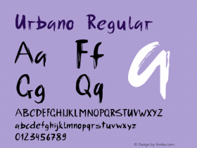 Urbano Regular Version 1.000;PS 001.000;hotconv 1.0.88;makeotf.lib2.5.64775 Font Sample