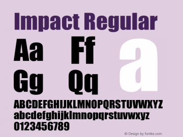 Impact Version 5.11 Font Sample