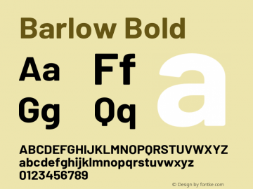 Barlow Bold Version 1.204;PS 001.204;hotconv 1.0.88;makeotf.lib2.5.64775图片样张