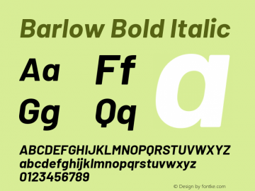 Barlow Bold Italic Version 1.204图片样张
