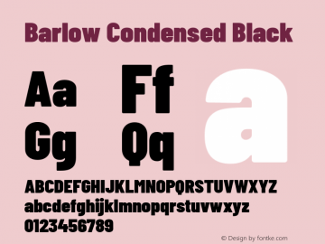 Barlow Condensed Black Version 1.204 Font Sample