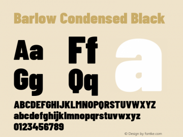 Barlow Condensed Black Version 1.204 Font Sample