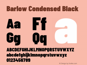 Barlow Condensed Black Version 1.204 Font Sample