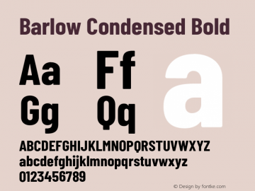 Barlow Condensed Bold Version 1.204;PS 001.204;hotconv 1.0.88;makeotf.lib2.5.64775 Font Sample