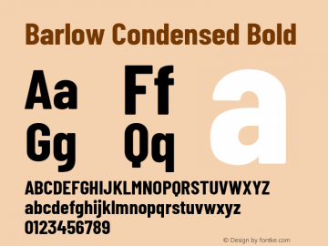 Barlow Condensed Bold Version 1.204 Font Sample