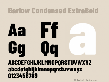 Barlow Condensed ExtraBold Version 1.204;PS 001.204;hotconv 1.0.88;makeotf.lib2.5.64775 Font Sample