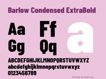 Barlow Condensed ExtraBold Version 1.204 Font Sample