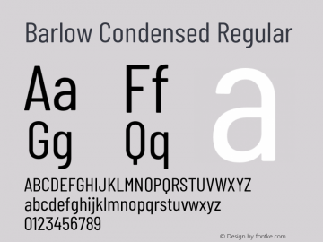 Barlow Condensed Regular Version 1.204;PS 001.204;hotconv 1.0.88;makeotf.lib2.5.64775 Font Sample