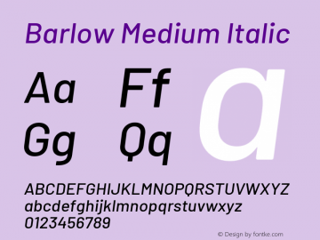 Barlow Medium Italic Version 1.204图片样张