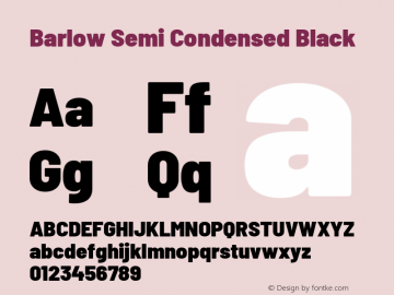 Barlow Semi Condensed Black Version 1.204 Font Sample