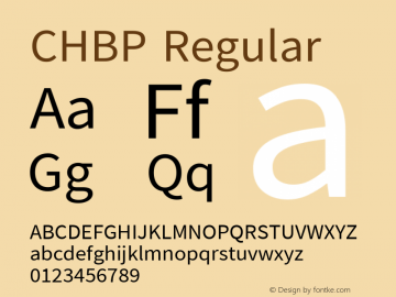 CHBP Version 1 Font Sample