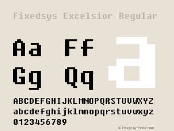 Fixedsys Excelsior Version 3.022 2017 Font Sample