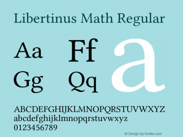 Libertinus Math Version 6.5 Font Sample