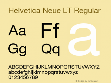 HelveticaNeueLT-Roman 006.000 Font Sample