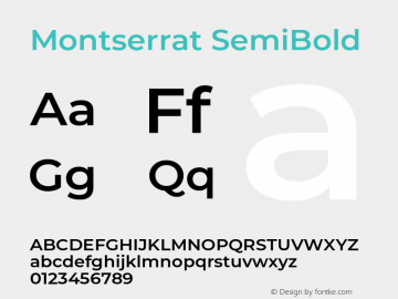 Montserrat SemiBold Version 7.200;PS 007.200;hotconv 1.0.88;makeotf.lib2.5.64775 Font Sample