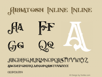 Arbatosh Inline Version 1.000 Font Sample