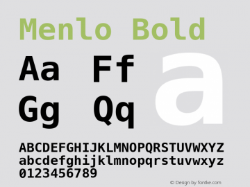 Menlo Bold 12.0d1e2 Font Sample