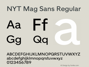 NYT Mag Sans Regular Version 1.0 Font Sample