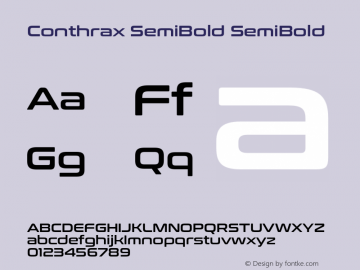 Conthrax SemiBold Version 1.00 Font Sample