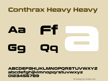Conthrax Heavy Version 1.00 Font Sample