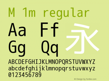 M 1m regular Version 1.018 Font Sample