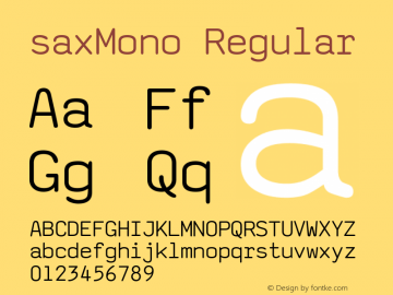 saxMono Regular Version 1.10 Font Sample