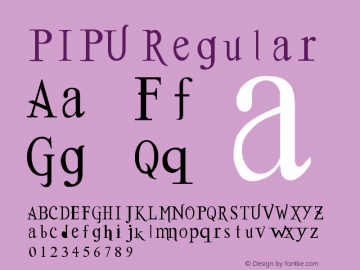 PIPU Version 1.0 Font Sample