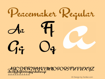 Peacemaker Version 1.000 Font Sample