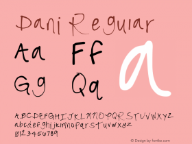 Dani Regular Version 001.000 Font Sample