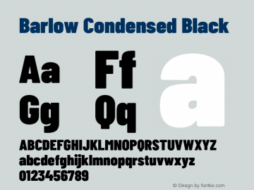 Barlow Condensed Black Version 1.207;PS 001.207;hotconv 1.0.88;makeotf.lib2.5.64775 Font Sample