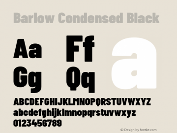 Barlow Condensed Black Version 1.207 Font Sample
