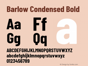 Barlow Condensed Bold Version 1.207 Font Sample